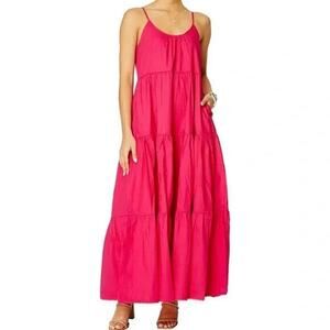 Roller Rabbit "Dakota" Dress Size Extra Small XS‎ Women's Pink Maxi Tiered Boho